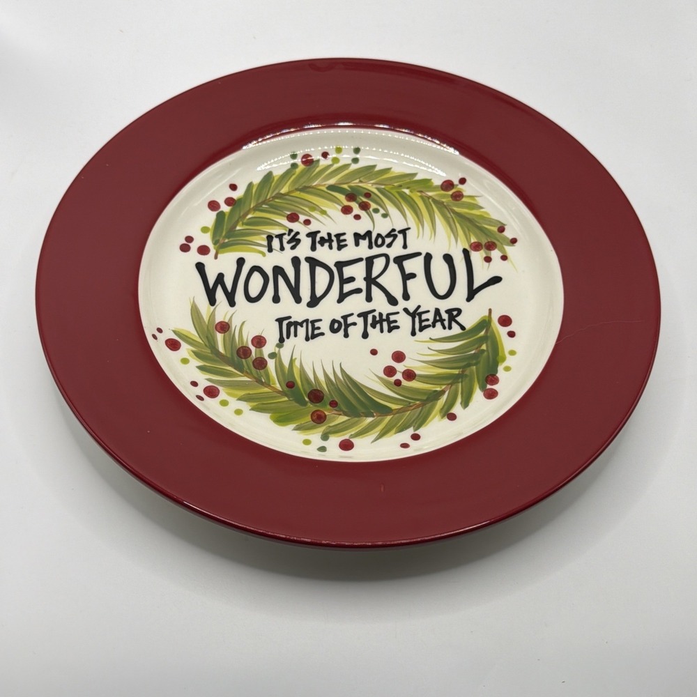 It's The Most Wonderful Time Of Year Christmas Plastic Large Plate/Tray-NEW Read